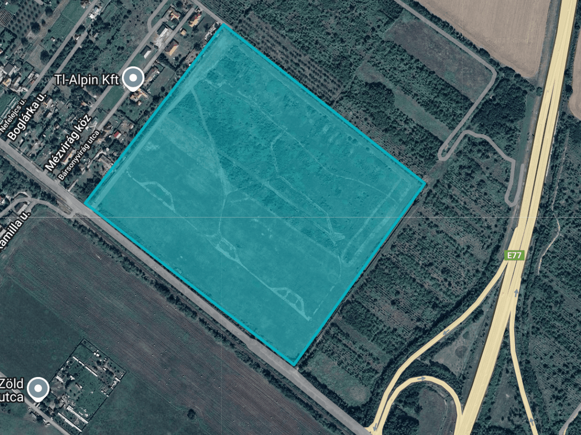 16,5 ha ipari telek Vácon